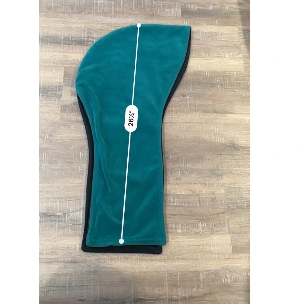 Orvis Fleece Hooded Scarf Teal Black Reversible‎ Balaclava Made in USA Vintage